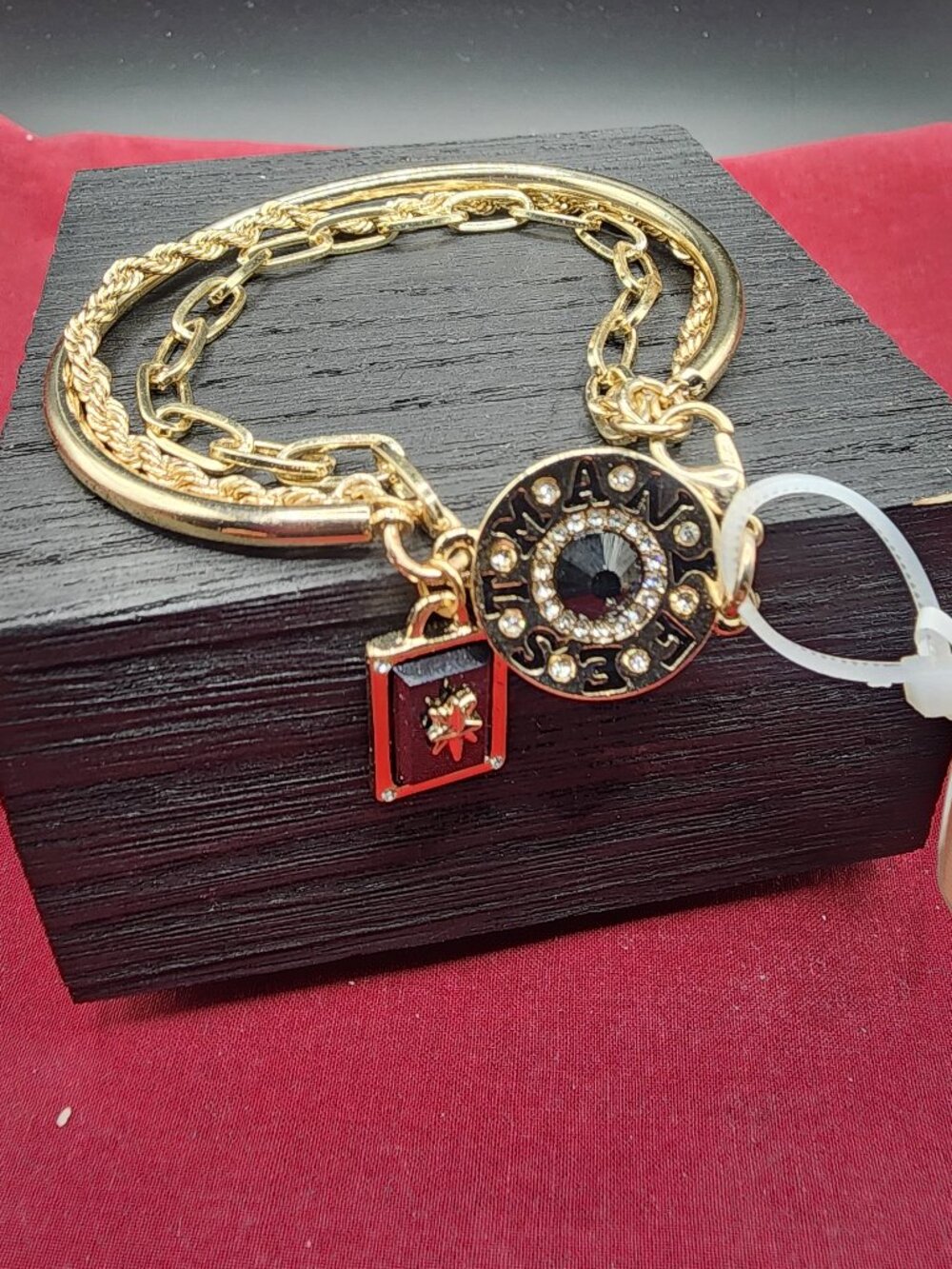 Rachel Roy Manifestation Charm Bracelet NWT Gold Tone Crystal 6.25 Inches